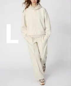 UNIQLO C スウェットストレートパンツ 標準丈 L （ナチュラル）