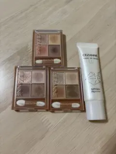 【まとめ売り】セザンヌベージュトーンアイシャドウ01.02.04&下地