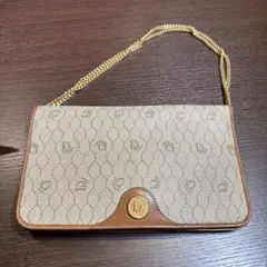 クリスチャンディオール【美品】チェーン ショルダーバッグ　ハニカム柄