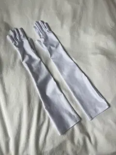 ホワイト サテン風 ロンググローブ