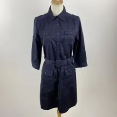 EAST BOY イーストボーイ シャツジャケットワンピース ベルト付き M