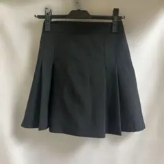 W♡C ブラック プリーツ ミニスカート インナーパンツ付き