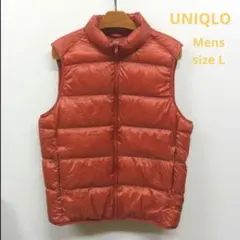 UNIQLO/ユニクロ　メンズ　ウルトラライトダウンベスト　Lサイズ　オレンジ系