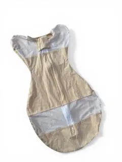 コットン ジッパー付きおくるみ スリーパー　ベージュ