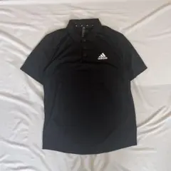 adidas ポロシャツ 黒 ロゴ XLスポーツ　カジュアル　ストリート