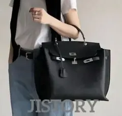 JISTORYジストリー スクエアベルトハンドルバッグlarge ブラック