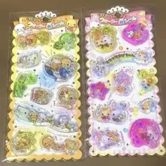 キラキラウォーターinシール　なっとうちゃん　フワフワらびちゃん
