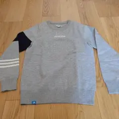 adidas グレー ブラック 長袖セーター M