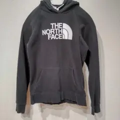 ノースフェイス 黒パーカー フロントビッグロゴ レディースS