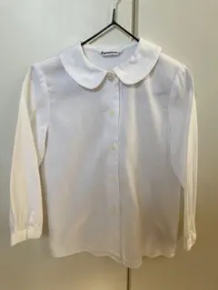 familiar 襟付きホワイト長袖シャツ