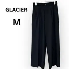 GLACIER　グラシア　ワイドパンツ　スラックス　ウエストゴム　黒　M