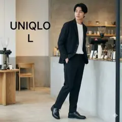 洗える ユニクロ スマートアンクルパンツ 2WAYストレッチ 黒 L