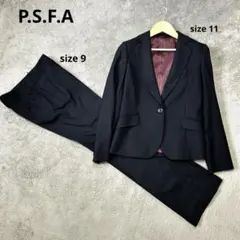 ✨美品✨パーフェクトスーツファクトリー✨ブラックストレッチレディースパンツスーツ