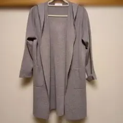 any FAM フード付き モカ ロングカーディガン フーディ コーディガン
