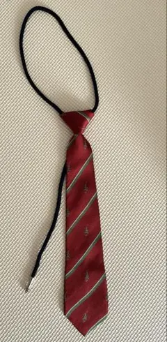 子供用ネクタイ☆赤緑ストライプ☆美品