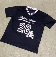 ミッキーメッシュTシャツ 東京ディズニーリゾート Vネック ブラック