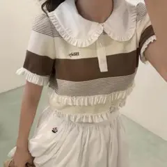 新品未使用】Bibiy. JAMIE FRILL TOP ボーダー トップス - メルカリ