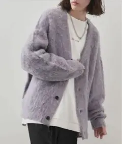 【完売品】ラベンダー モヘア風 カーディガン