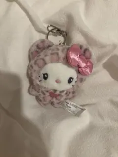 ハローキティー ヒョウ柄 ぬいぐるみキーホルダー