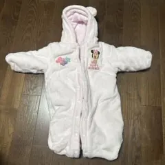 ミニーマウス フリースロンパース ピンク