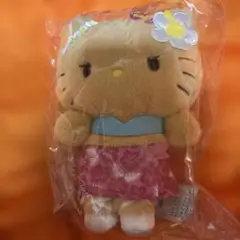 ハローキティ フラ アロハ　ハワイアン ぬいぐるみ　青　新品タグ付き 2000年 ハローキティ フラ アロハ ハワイアン ぬいぐるみ 青 新品タグ