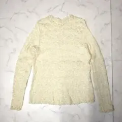 Vintage ポップコーン トップス アイボリー 韓国 y2k カジュアル