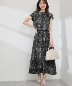 ROPÉ PICNIC◆着丈が選べるアソート総柄ワンピース／アートフラワー38T