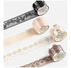 コラージュ 素材 レース セットマスキングテープ 4点