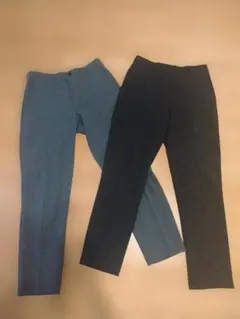 GU　ウォッシャブルテーパードトラウザー　グレーと黒2点セット