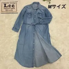 Lee リー デニムシャツワンピース ロング丈 Mサイズ ベルト付き