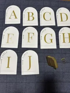 テーブルナンバーパール付き　真鍮カードスタンドワイド10個セット　結婚式