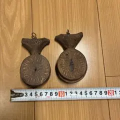 鋳鉄製直火式2丁タイ焼き器 和菓子型物 古道具 大衆菓子器 昭和レトロ