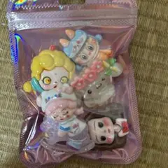 カラフルキャラクター型デコレーションパーツ5個セット