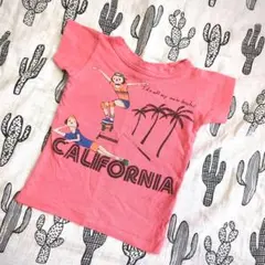 エフオーキッズ　ガイコツ　Tシャツ　ピンク　オレンジ　90 カリフォルニア