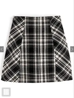 インパン裏地付きチェック柄ツイードミニスカート[ta088]