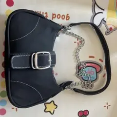 ブラック ショルダーバッグ チェーンストラップ
