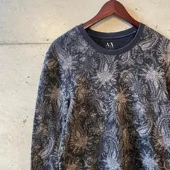 アルマーニ エクスチェンジ ペイズリー スウェット 総柄 ダークトーン