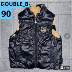 ベビー　DOUBLE_B ベビーベスト リバーシブル　90サイズ 黒　星