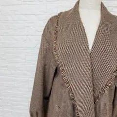 MURUA チェック柄 フリンジ付きロングカーディガン Fサイズのサムネイル