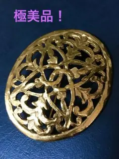 デッドストック！ CHANEL シャネル　ヴィンテージ　オーバル ブローチ　ココ