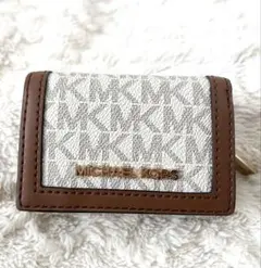 MICHAEL KORS 三つ折り財布☆ホワイト/ブラウン