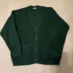GU ダークグリーン Vネック カーディガン