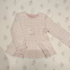 クーラクール　うさぎ刺繍 長袖トップス　95　綿　コットン
