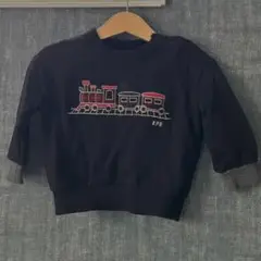 KPB 列車刺繍 黒 長袖トレーナー　80cm 黒