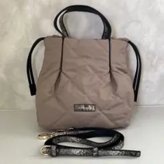 LA BAGAGERIE ドローストリング×キルト2wayトート　SSサイズ