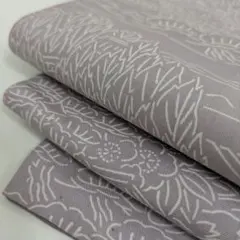 染め大島紬 正絹 モノトーン 薄い紫色 広衿 袷 着物 翼-397