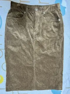 ブラウン コーデュロイ タイトスカート　GU