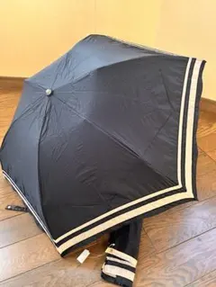 新品 HANWAY 折りたたみ傘 晴雨兼用 ブラック ピンクベージュ　軽量のサムネイル