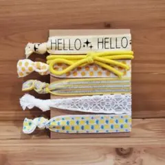 ハワイアン雑貨　ヘアゴム　ヘアタイ　フリンジ　チャーム　アロハ　ストレッチリボン