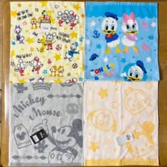 新品・未使用  ミッキー＆フレンズ フェイスタオル ４枚セット